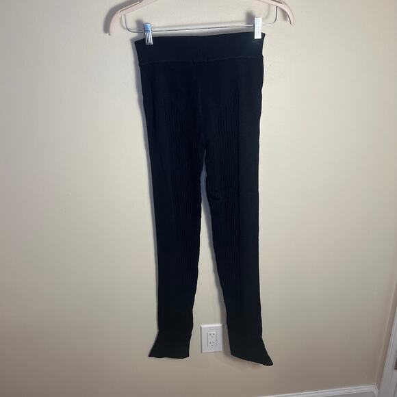 Maniere De Voir Knitted High Waisted Leggings Black Size L New - Picture 5 of 10